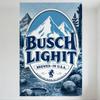 Металлическая жестяная вывеска пива Busch Light, сине-белый заснеженный горный пейзаж, настенный декор для бара, клуба, мужской пещеры, домашнего паба, американская пивоварня