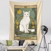 Карты Таро с мультяшным котом, гобелен, настенный гобелен, тайна, колдовство, психоделический тапиз, хиппи, домашний декор для комнаты