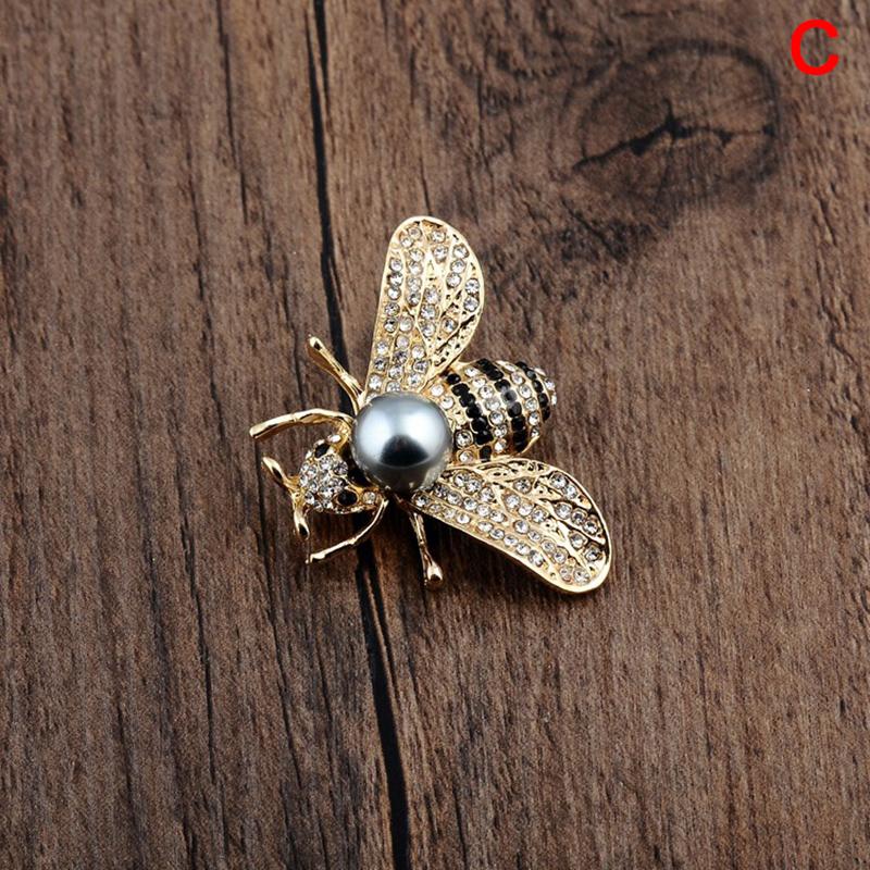 Insect Series Brooch Delicate Little Bee Brooches Crystal Rhinestone Pin Jewelry