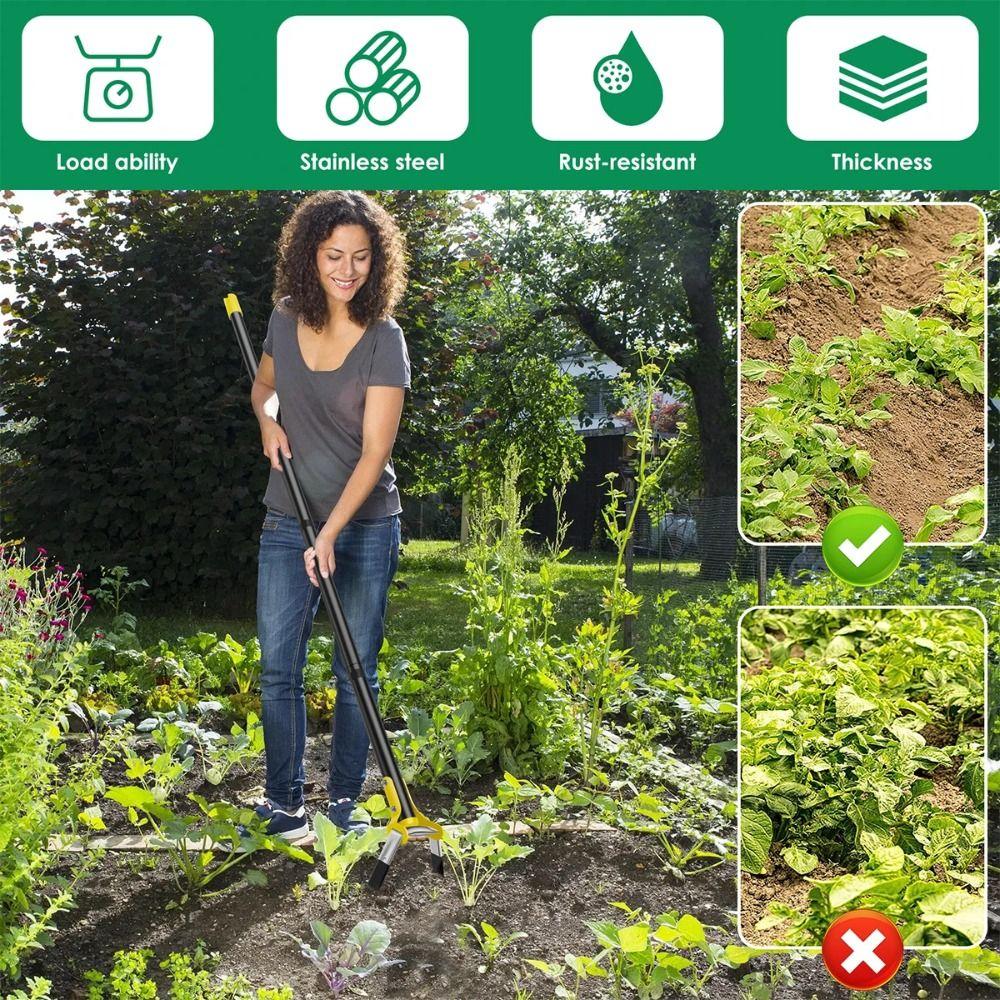 with Triangle Head Stirrup Loop Hoe Stainless Steel Stirrup Ring Hoe Garden Hula Hoes Gardening