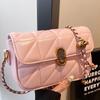 High-value Foreign-style Small Bag Women's 2025 New Trendy Texture Diamond Fashion Small Square Bag Chain Messenger Bag