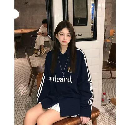 Осень 2025 Женская рубашка в стиле ретро свободного кроя с длинным рукавом - Нишевый корейский дизайн