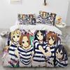K-ON Kawaii Girls Anime Bedding Set,Duvet Cover Comforter Bed Set Quilt Cover Pillowcase,King Queen Twin Size Boys Girls Adultse