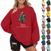 Women's Fashion Casual Christmas Print Fall And Winter Loose Round Neck Pullover Sweatshirt Top