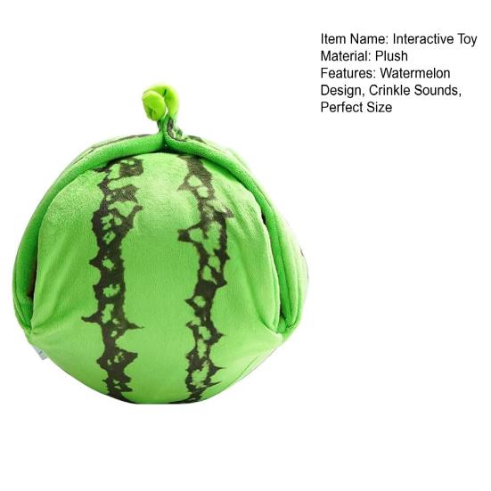 Образовательная интерактивная игрушка для собак Арбуз Плюшевая игрушка-головоломка Прятки с пищалкой и шуршащими звуками для маленьких и средних собак Тренировка IQ Игрушка для жевания