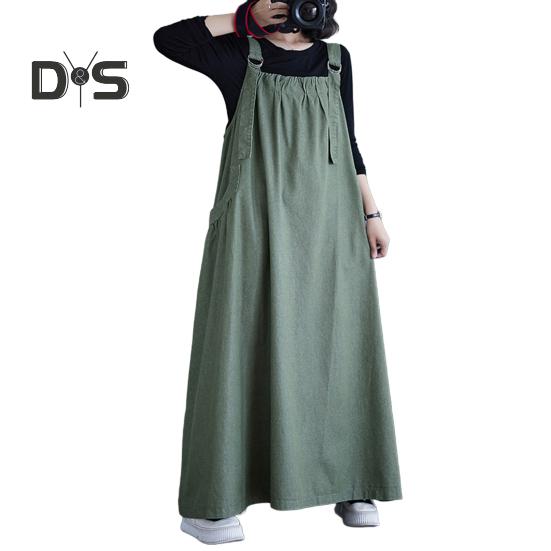 Женский джинсовый комбинезон, свободное платье-комбинезон без рукавов в стиле бохо с карманами, платье-сарафан с широким подолом и регулируемым ремешком