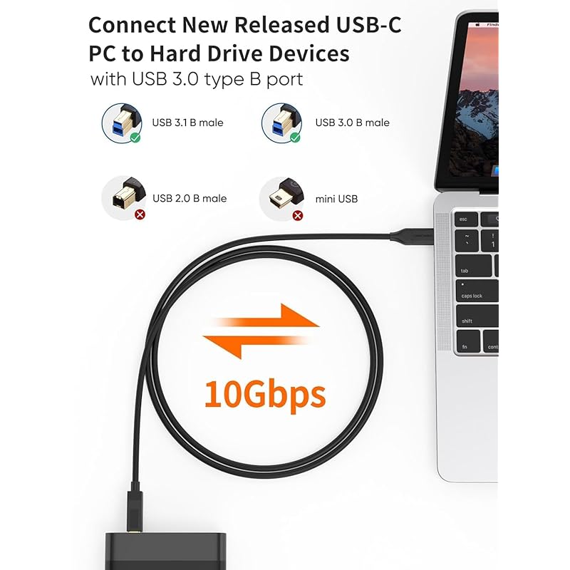 USB C To USB,CableCreation 3.1 GEN2 Type (USB-C) 3.0 B Male Cable B Conversion Cable Conversion Cable Gen 1 Printer Compatible Black/1M