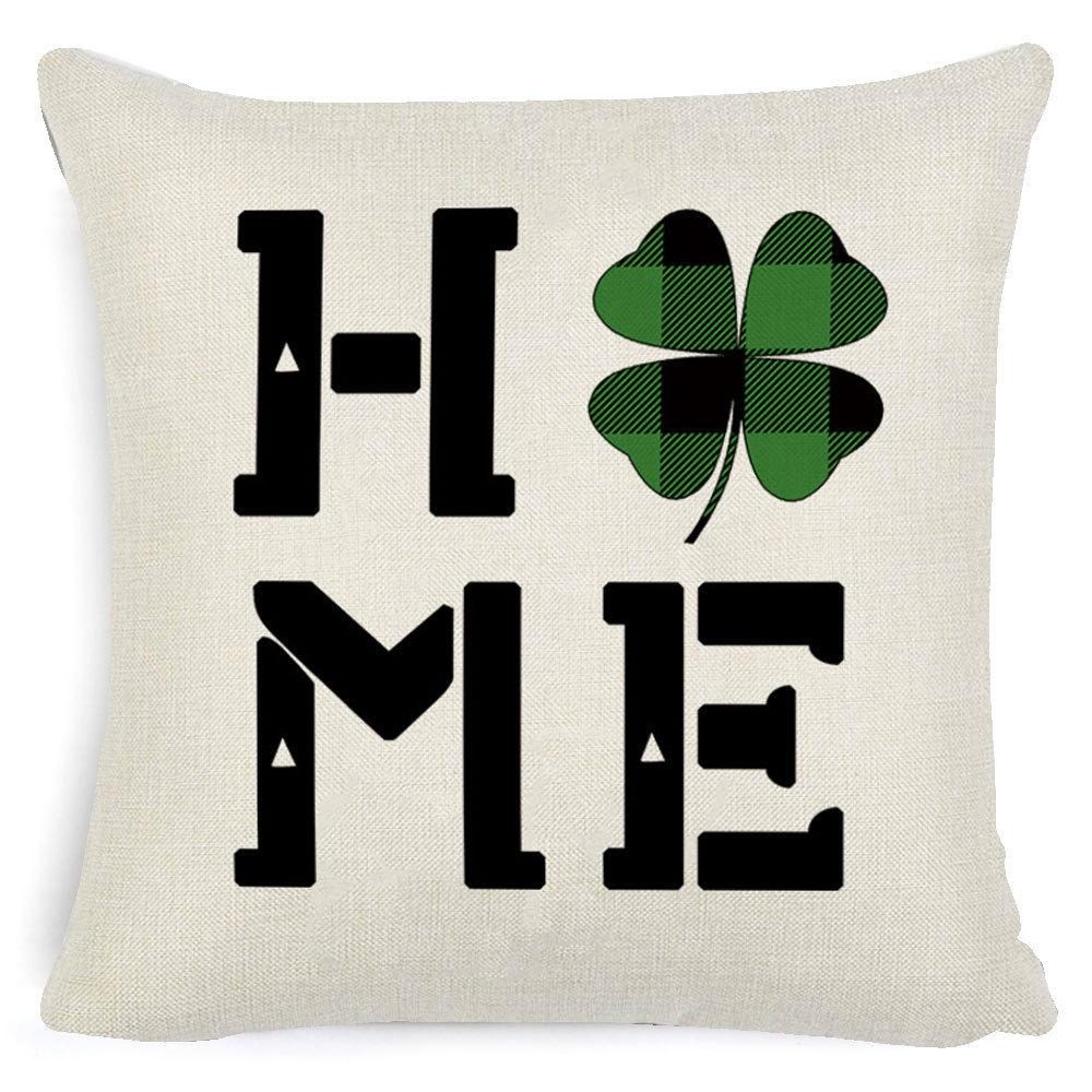 St. Patrick's Day European Holiday Four-leaf Clover Cushion Pillow Case Office Lumbar Support
