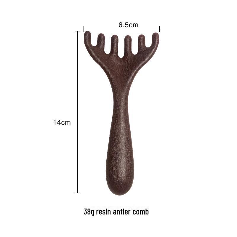 Расческа из оленьих рогов с шестью когтями двойного назначения для массажа и меридиональной терапии