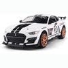 1:32 масштаба Ford Mustang Shelby GT500, литая под давлением модель автомобиля из сплава с откидной спинкой, звуком и светом, мини-симуляторы транспортных средств, игрушки для детей, бойфренда