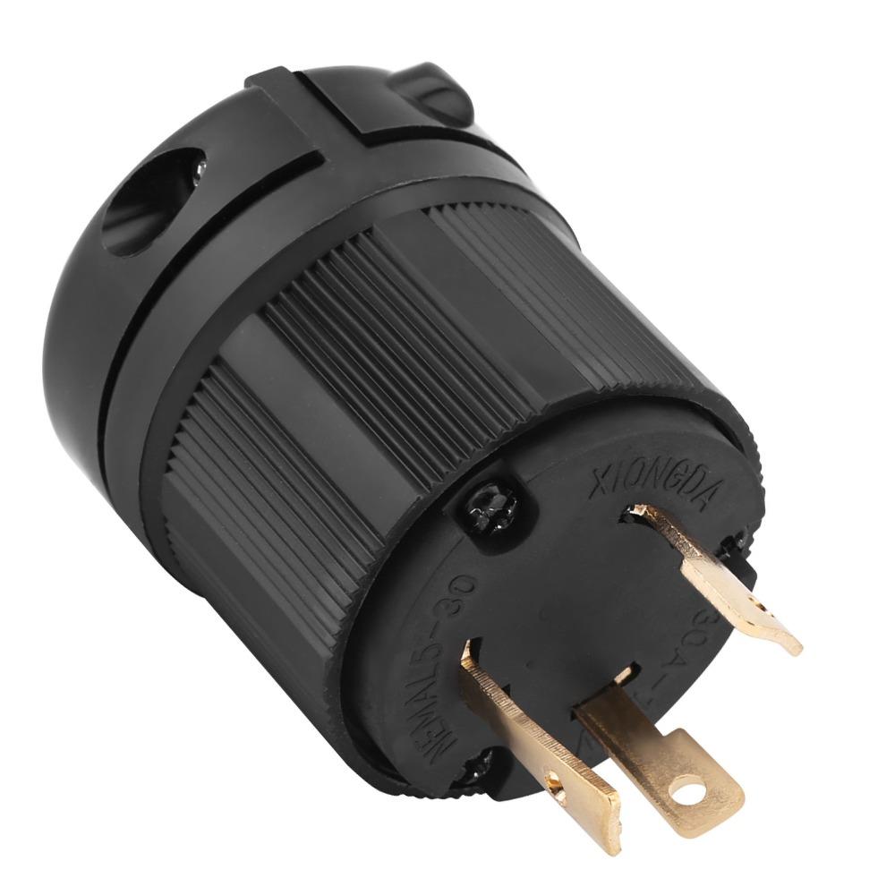 Plug Adapter L5-30P Twist Lock Electrical Plug 3 Pole Black Plug Connector AC 125V 30A Plug Industrial Application