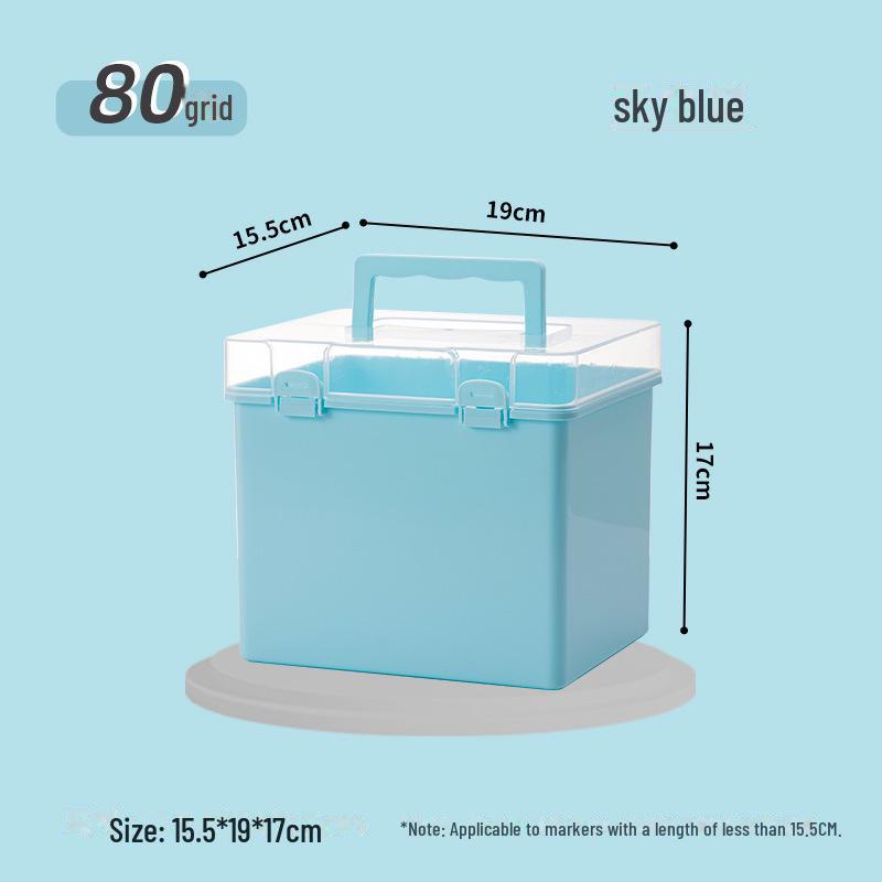 Портативный контейнер для хранения маркеров на 80 цветов с прозрачным основанием