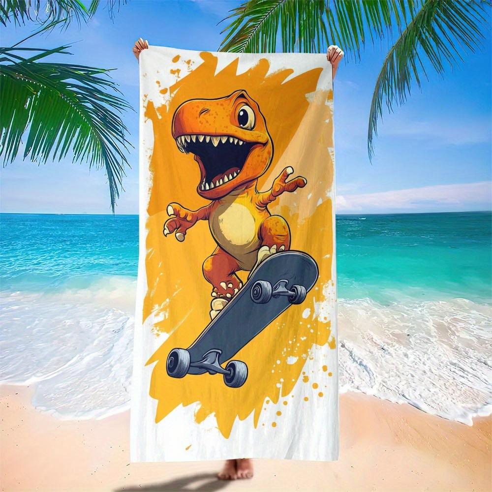 European And American Little Dinosaur Cartoon Beach Towel Digital Printing Factory Toy Printing Bath Towel Microfiber Children'S
