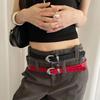 PU Leather Women's Belt Y2k Dress Jeans Belt Fashionable Thin Waist Belt  For Girls