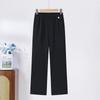 Mom's Summer Pants Grandma's Thin Cropped Pants Women's Pants High Waist Straight Leg Loose Grandma Pants