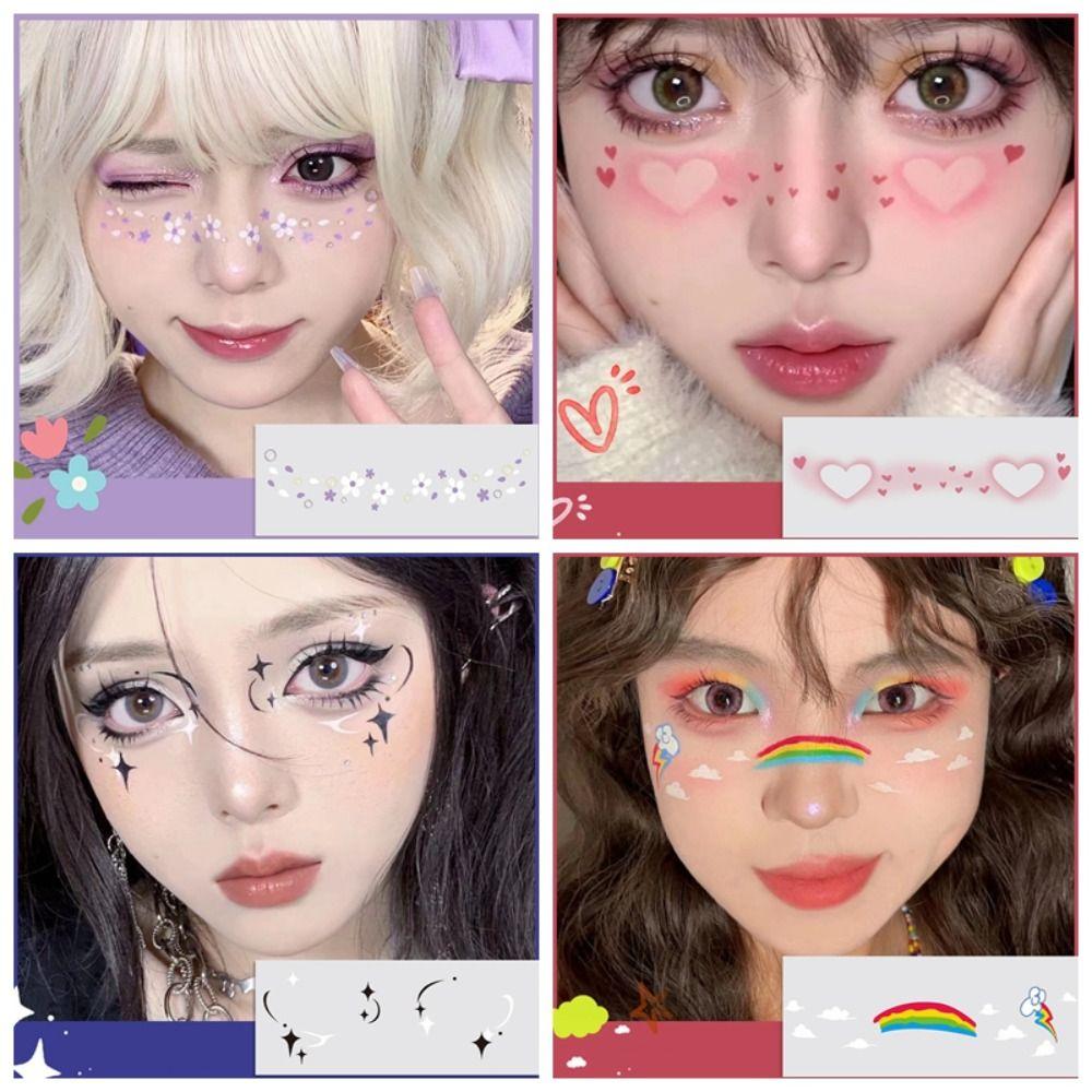 Sweatproof Decorative Stickers Disposable Blush Face Patch Sweet Temporary Tattoo Sticker Make Up