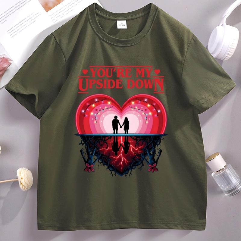 You Are My Upside Down Tshirt Retro 80s Love T Shirt Happy Valentines Day Hawkin Eleven Graphic Tees Unisex Unisex Short Sleeve
