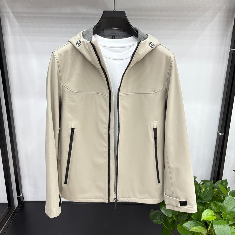 Men's High-Quality Thin Fleece Outdoor Jacket - Autumn/Winter Style, Water-Resistant, with Durable Zipper and Casual Design.