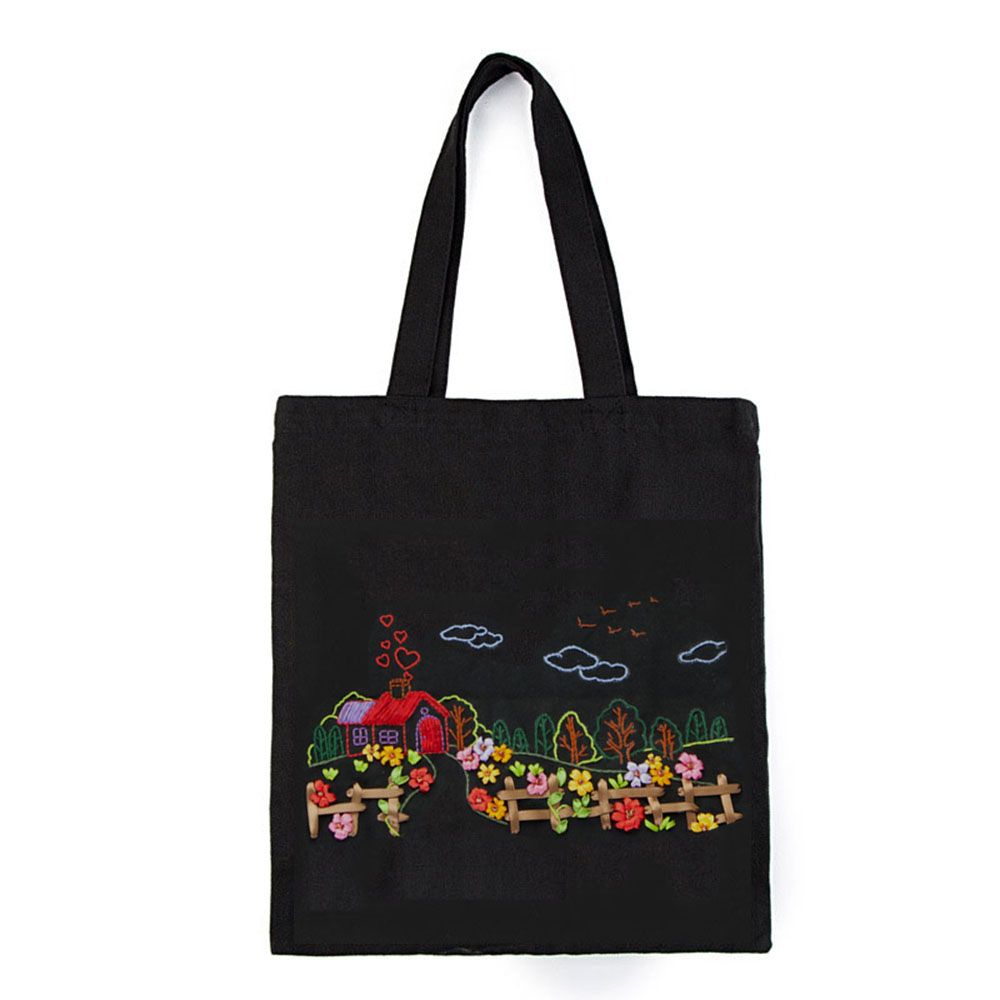Artcraft DIY Flower Pattern Carrying Bag Cross Stitch Embroidery Kit Canvas Bag