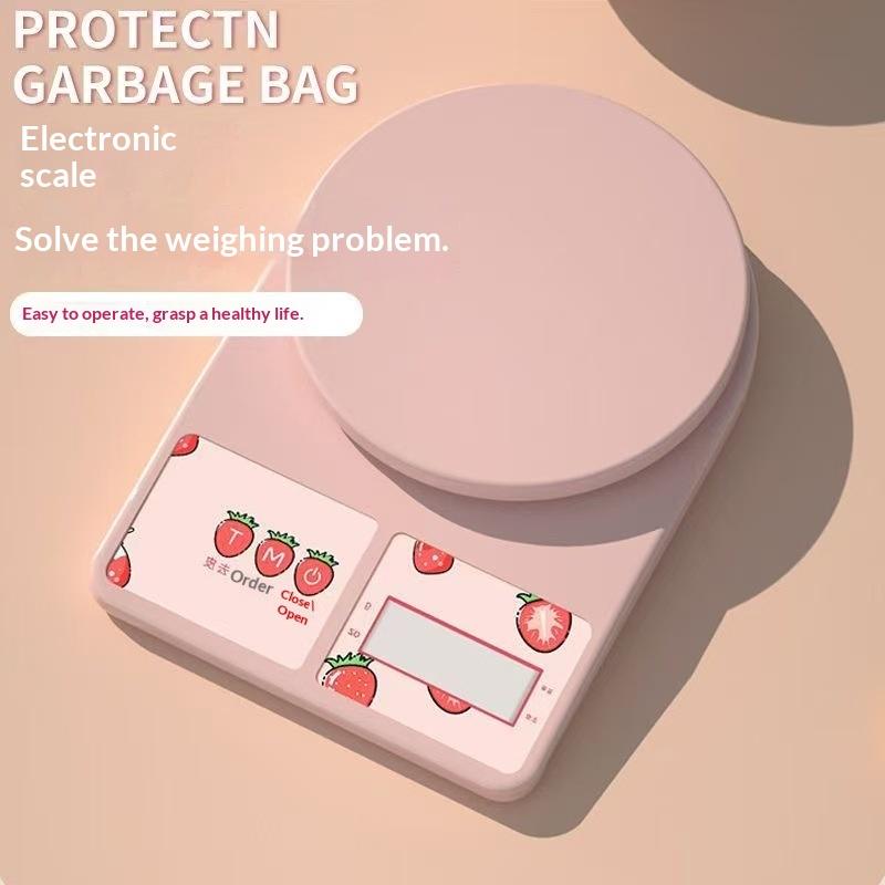 Digital Food Scale 1g High Precision Strawberry Cartoon Kitchen Scale Multifunction for Cooking Baking Weight Control