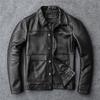 Новая кожаная куртка с лацканами, мужская короткая приталенная кожаная куртка, красивая куртка