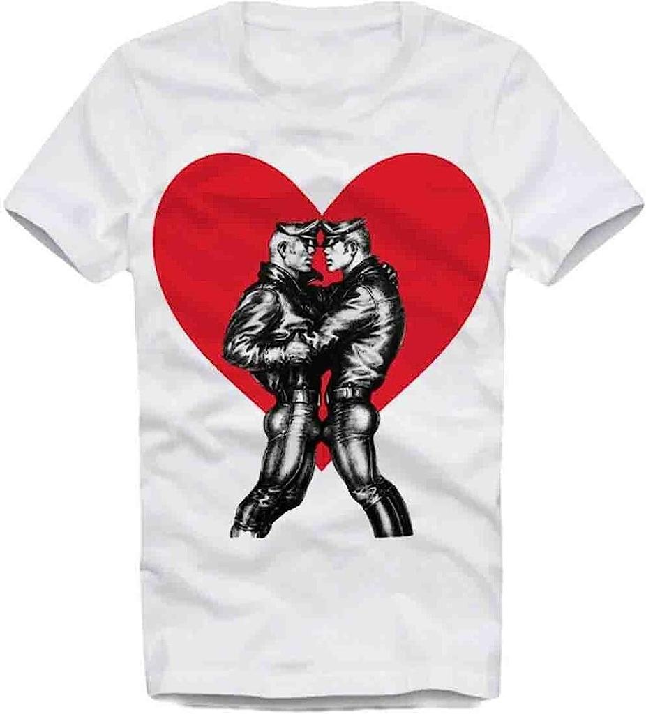 Gay Lovers Cotton Men T Shirt Tom of Finland LADS Master Servant BDSM Leather Fetish