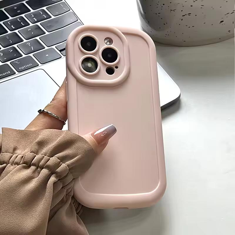 Силиконовый чехол для iPhone 16 15 14 13 12 11 Pro Max X XR XS Max 8 7 Plus SE с защитой камеры и защитной пленкой для экрана