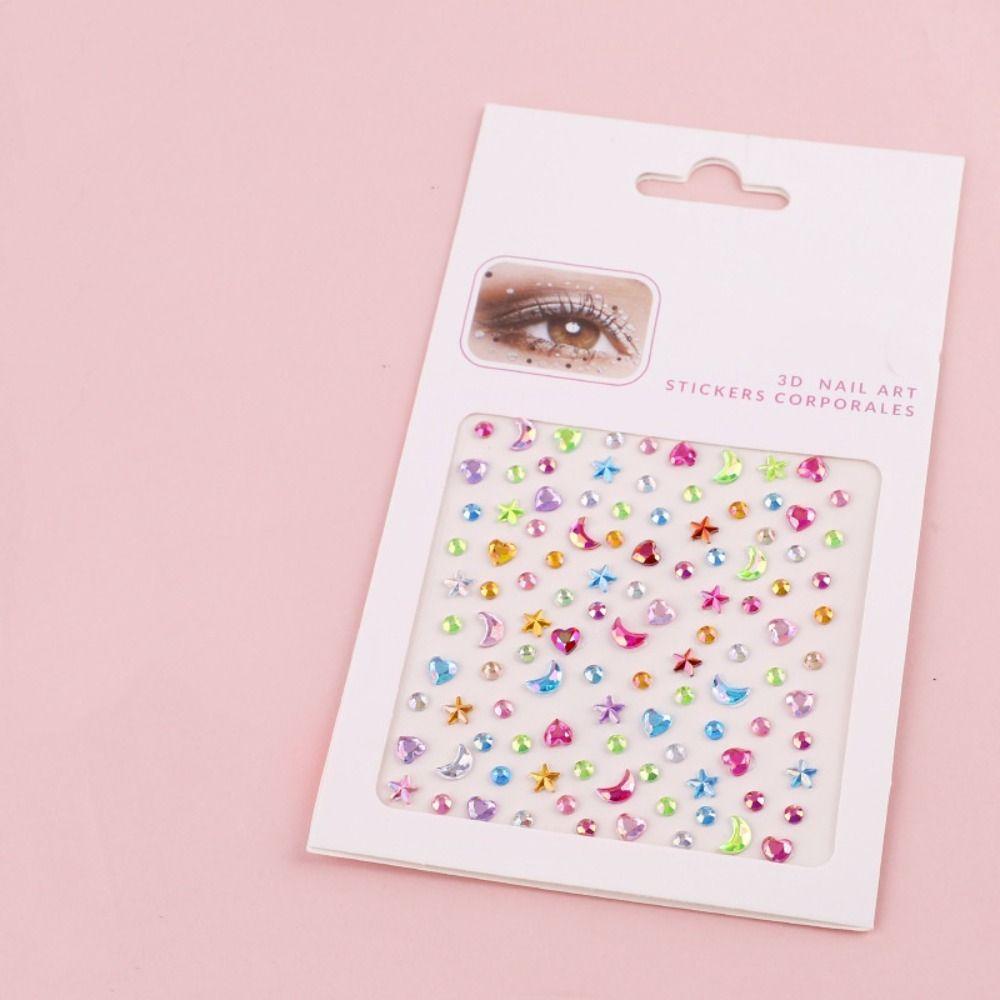 Resin Facial Rhinestone Stickers Glitter Rhinestone Eye Stickers Crystal Forehead Sticker  Party