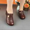 Casual Thick Heel Single Shoes Women's Middle Heel Comfortable Non-slip Soft Sole Mother Shoes Spring and Autumn New Versatile Women's Shoes