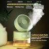 Мини USB Вентилятор водяного охлаждения - Складной настольный с турбиной, распылением тумана и ночником для дома, улицы, офиса и общежития