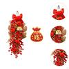 Chinese Year Decoration Artificial Wreath for Front Door Accessories with Hook Crafting
