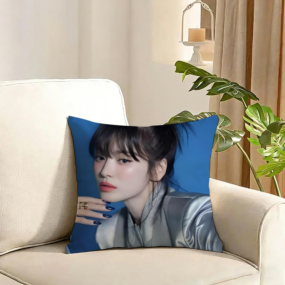 Song Hye Kyo Cushion Cover Reversible Plush Pillow Cover Soft Fluffy Home Decor for Sofa Bedroom