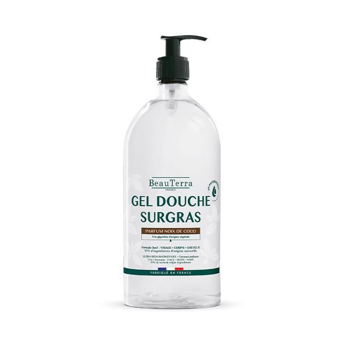 BeauTerra Gel Douche Surgras à la Noix de Coco 1 Litre