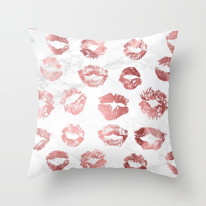 Popular Pink Marble Geometric Series Pillowcases, Home Fabric Sofa Cushion Covers