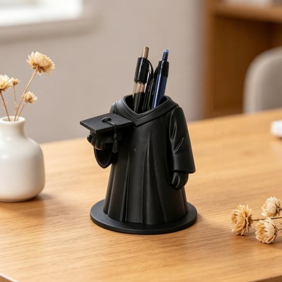 3D Printed Graduation Gown And Cap Pen Holder, Multifunctional Desk Organizer for Home Office Study Room Decor Graduation Gift