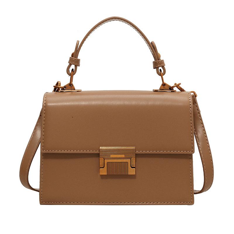 Small Bag Women's New Messenger Bag Fashionable Solid Color Portable Shoulder Small Square Bag