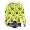 Women's Fashion Round Neck Pullover Top Long Sleeve Tee Christmas Printed Sweatshirt
