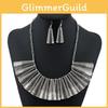 Solid Color Style Alloy Chain Necklace With Hollow Geometric Design Women Men