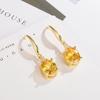 Европейские и американские серьги из желтого кристалла 18-каратного золота овальной формы с бриллиантами