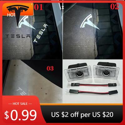Автомобильная наклейка Tesla Tesla 2 шт. Проектор на дверь автомобиля Приветственные огни Аксессуары Для Tesla Model 3 S X Y Cybertruck Roadster SpaceX Ca