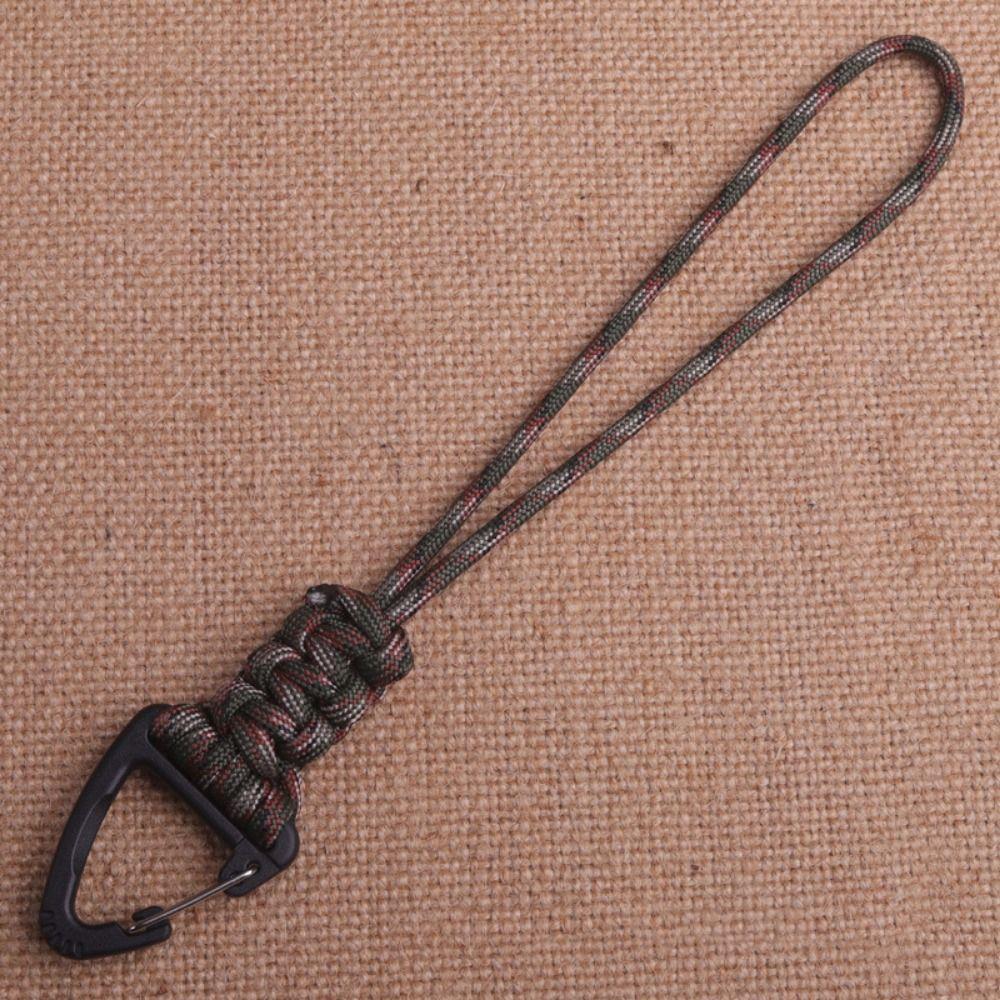High Strength Paracord Keychain Triangle Buckle Parachute Cord Carabiner Hiking