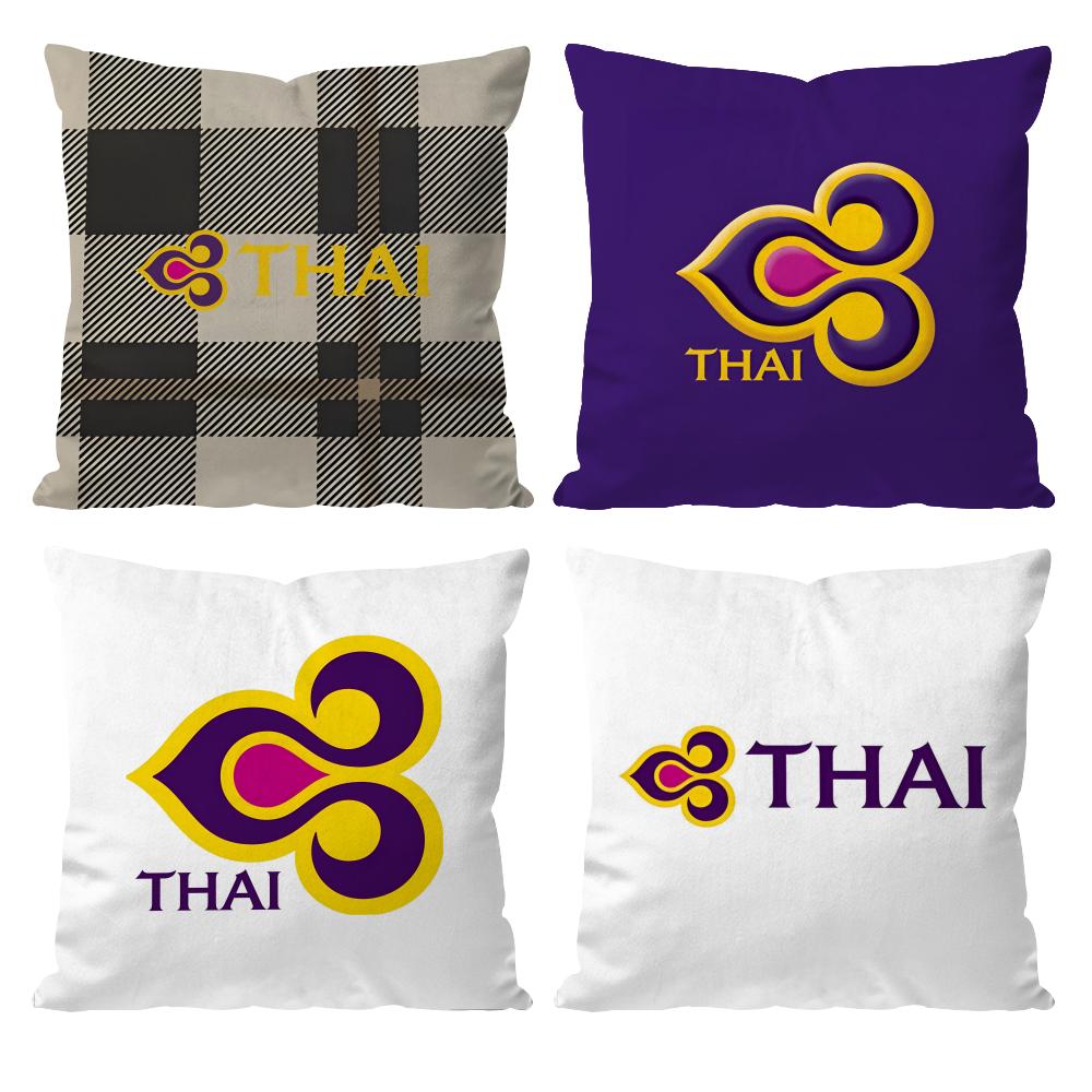 Thai Airways International Наволочка с принтом узора Подушка-чехол для гостиной Диванная подушка Чехол и Декор спальни