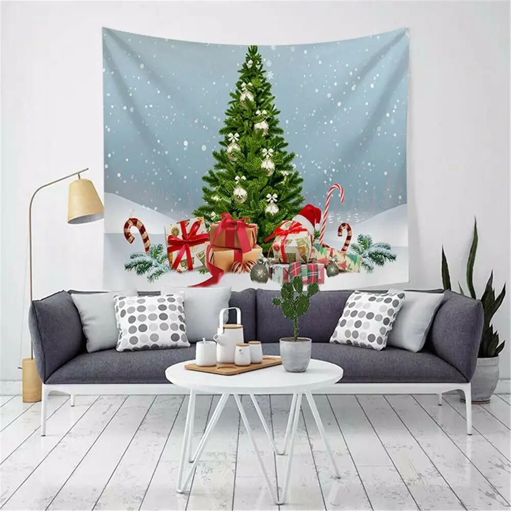 Гобелен с рисунком Санта-Клауса для дома, спальни, гостиной, настенного украшения, рождественский гобелен
