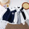 Spring and Autumn Boys' Sweaters, Children's POLO Shirts, Baby Fake Two-piece Clothes