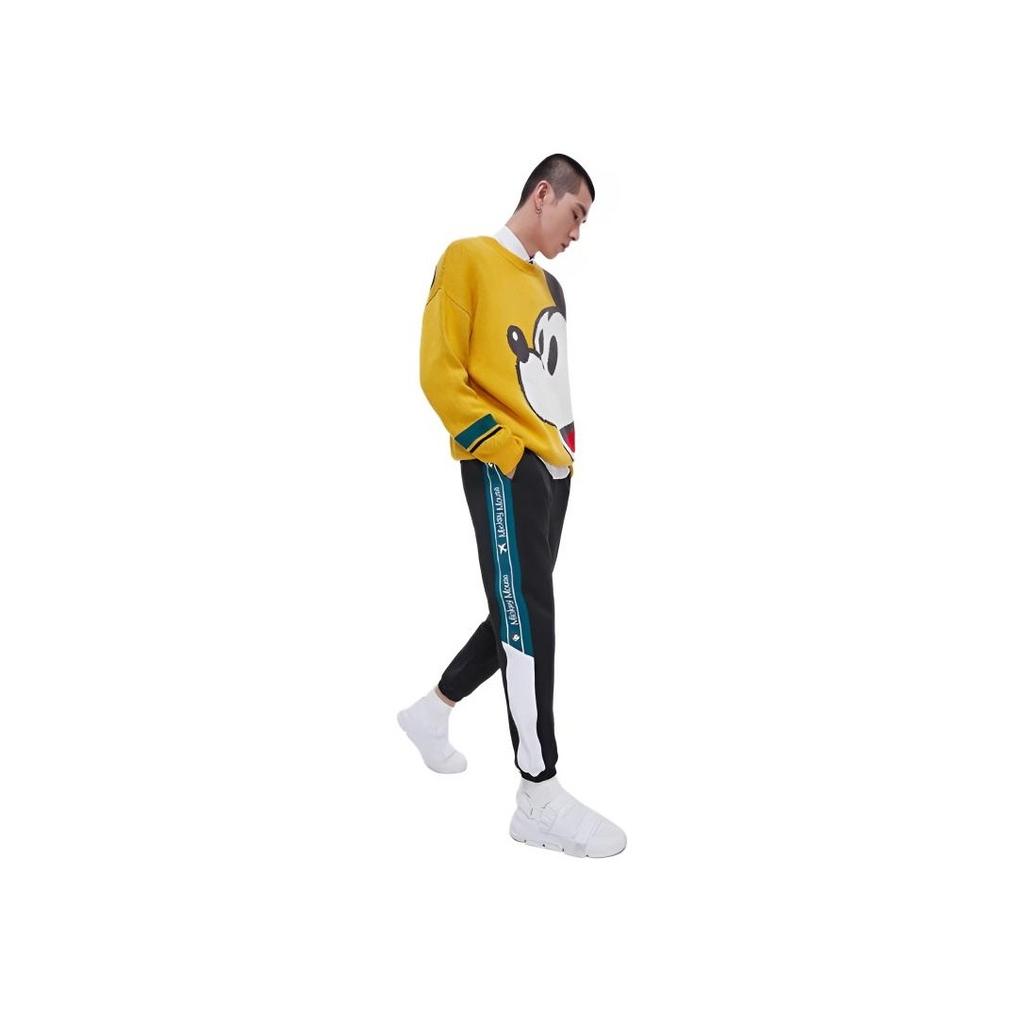 Li Ning X Disney Mickey свободный крой круглый вырез свитер мужской свитер желтый AMBP005-2