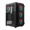 GAMDIAS AURA GC1 Gaming PC Case Mid Tower ATX Case Side Tempered Glass 4X 120mm ARGB Case with Fan Sync 5V RGB with Motherboard Tools Free