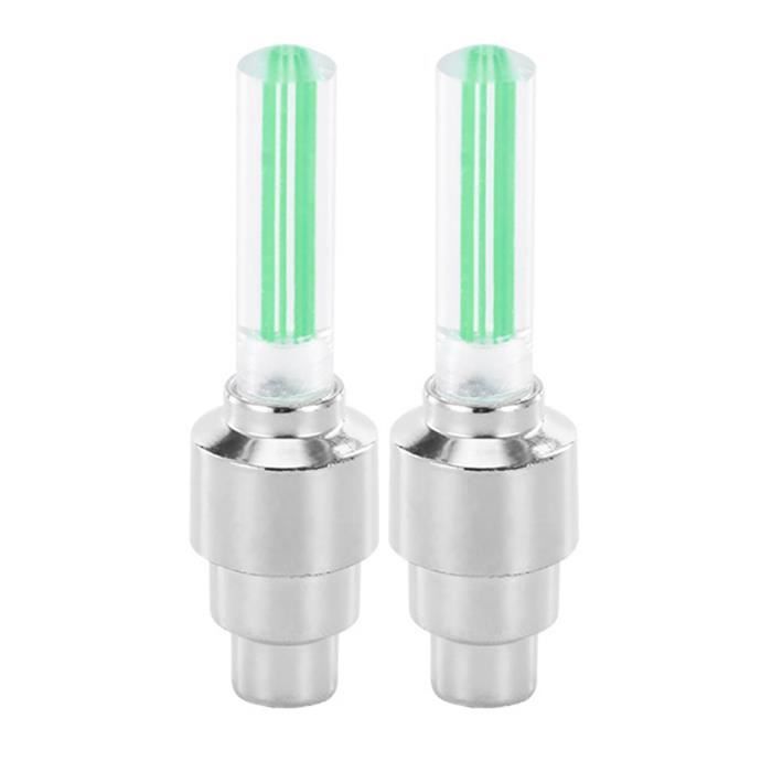 BICYCLE ACCESSORIES,001 Green--Neon LED Wheel Valve Caps for Bicycle, 2 Pieces, Car Light, Bicycle Accessories,