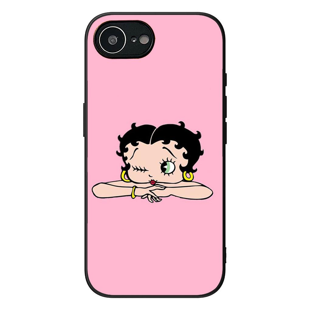 Мягкий чехол для телефона Apple iPhone 17 16 14 15 Pro Max Plus 15+ 16E XR ProMax Air Case B-Bettys Мультяшный B-Boops Аниме Чехол