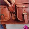 Goat Leather Messenger Briefcase Genuine Men's Vintage Brown New Shoulder Bag
