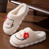 Зимние плюшевые теплые хлопковые тапочки на толстой подошве для дома, нескользящие, милые, для студентов, менее аккуратные, нескользящие хлопковые туфли